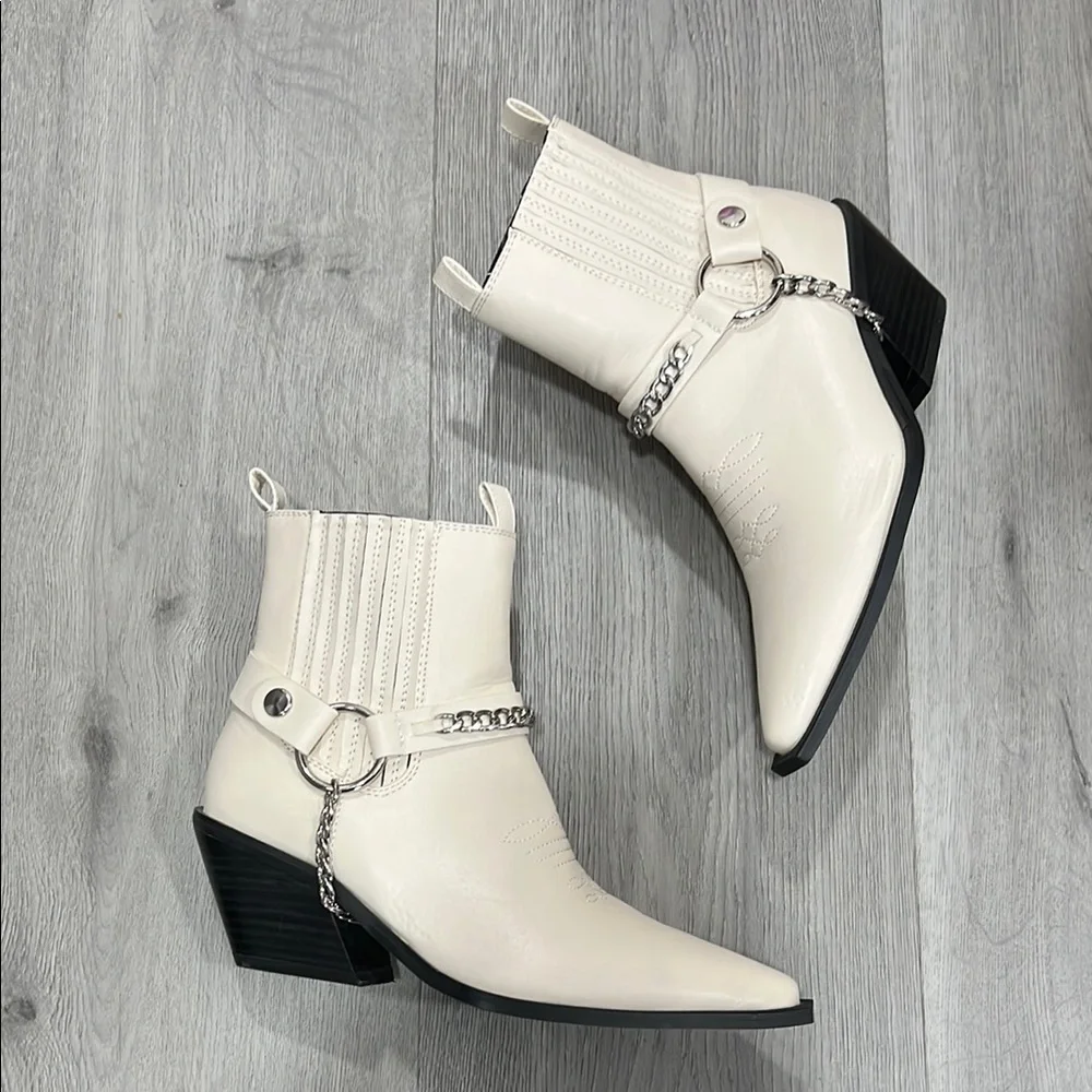 Billini Ellison Bone Leather Western Cowboy Bootie - Picture 2 of 8